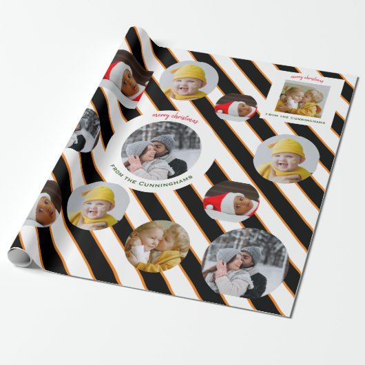 Benutzerdefiniertes Weihnachtsgeschenk für vier Fo Geschenkpapier (Ungerollt)