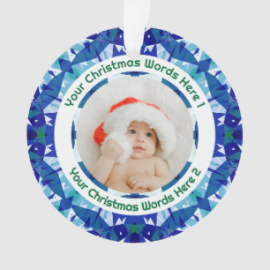 Benutzerdefiniertes Weihnachtsgeschenk mit blau-gr Ornament