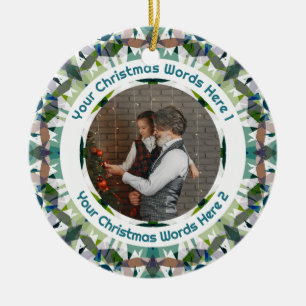 Benutzerdefiniertes Weihnachtsgeschenk mit grün-br Keramik Ornament