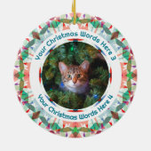 Benutzerdefiniertes Weihnachtsgeschenk mit grünem Keramik Ornament (Hinten)
