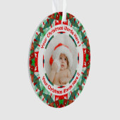 Benutzerdefiniertes Weihnachtsgeschenk mit rotem g Ornament (Vorderseite)