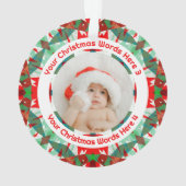 Benutzerdefiniertes Weihnachtsgeschenk mit rotem g Ornament (Rückseite)