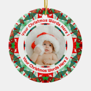 Benutzerdefiniertes Weihnachtsgeschenk mit roter u Keramik Ornament