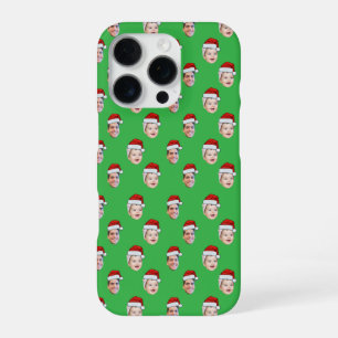 Benutzerdefiniertes Weihnachtsmann-Hut-Gesicht Wei iPhone 16 Pro Hülle