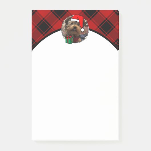 Benutzerdefiniertes Weihnachtsrot und Kariertes Fo Post-it Klebezettel (Vorderseite)