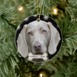 Benutzerdefiniertes Weimaraner-Hund-Foto Keramik Ornament