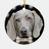 Benutzerdefiniertes Weimaraner-Hund-Foto Keramik Ornament (Vorne)