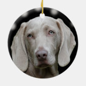 Benutzerdefiniertes Weimaraner-Hund-Foto Keramik Ornament (Hinten)