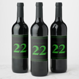 Benutzerdefiniertes Weinlabel zum 22. Hochzeitstag Weinetikett