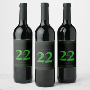 Benutzerdefiniertes Weinlabel zum 22. Hochzeitstag Weinetikett