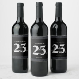Benutzerdefiniertes Weinlabel zum 23. Hochzeitstag Weinetikett