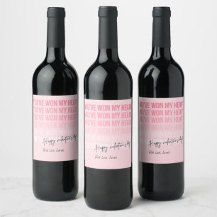 Benutzerdefiniertes Weinlabel zum Valentinstag, Weinetikett
