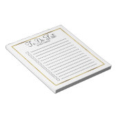 Benutzerdefiniertes Weiß und Gold für Notepad Notizblock (angewinkelt)