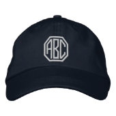 Benutzerdefiniertes Weißbesticktes Monogramm auf N Bestickte Baseballkappe (Vorderseite)
