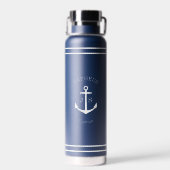 Benutzerdefiniertes weißes Ankerlogo Trinkflasche (Rückseite)