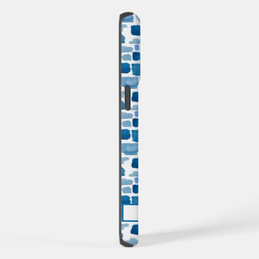 Benutzerdefiniertes weißes, dunkelblaues Abstrakte iPhone Hülle (Rechte Seite)