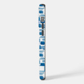 Benutzerdefiniertes weißes, dunkelblaues Abstrakte iPhone Hülle (Linke Seite)