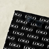 Benutzerdefiniertes weißes Firmenlogo auf schwarze Strandtuch (Beispiel)