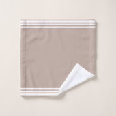 Benutzerdefiniertes Weißes Pferd & Drei Streifen a Badhandtuch Set (Waschlappen)