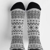 Benutzerdefiniertes, weißes und schwarzes Aztec-Mu Socken (Oben)