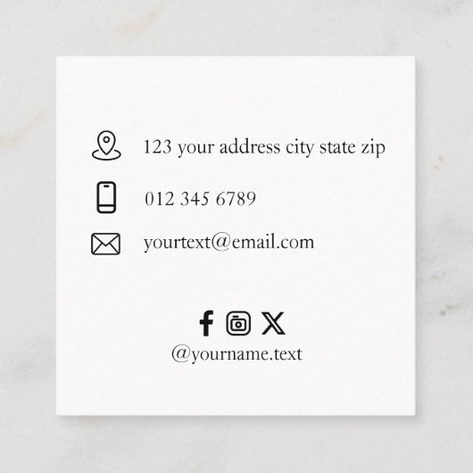 Benutzerdefiniertes Werbelogo - Keine Mindestbeste Telefonnummerkarte (Rückseite)