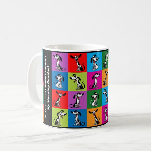 Benutzerdefiniertes Whippet-Weck-Up-Wunder Kaffeetasse (Vorderseite Links)