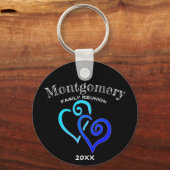 Benutzerdefiniertes Wiedersehen-Dunkles, hellblaue Schlüsselanhänger (Vorderseite)