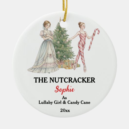 Benutzerdefiniertes Wiegenlied Mädchen Nussknacker Keramik Ornament (Vorne)