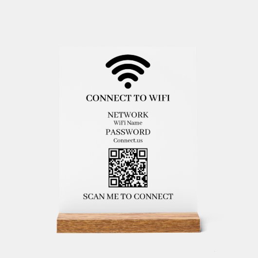 Benutzerdefiniertes WiFi QR | Einfache Scan-Netzwe Acrylschild (Vorderseite)