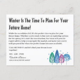 Benutzerdefiniertes Winter Saisonales Real Anwesen Postkarte