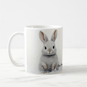 Benutzerdefiniertes Winterhasen-Haustier Liebe Süß Kaffeetasse