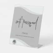 Benutzerdefiniertes WLAN-Kennwort - Tabellenauswah Sockelschild (Vorderseite)