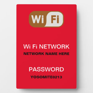 Benutzerdefiniertes WLAN-Netzwerk-Passwort in rote Fotoplatte