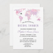 Benutzerdefiniertes World Map-Brautparty Einladung (Vorne/Hinten)