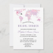 Benutzerdefiniertes World Map-Brautparty Einladung (Vorderseite)