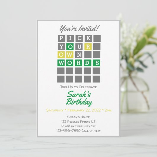 Benutzerdefiniertes Wort  Einladung (Stehend Vorderseite)