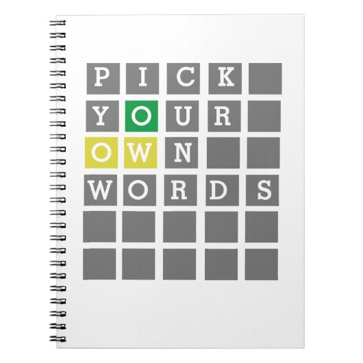 Benutzerdefiniertes Wort Notizblock (Vorderseite)