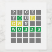 Benutzerdefiniertes Wort Weinetikett (Einzelnes Label)