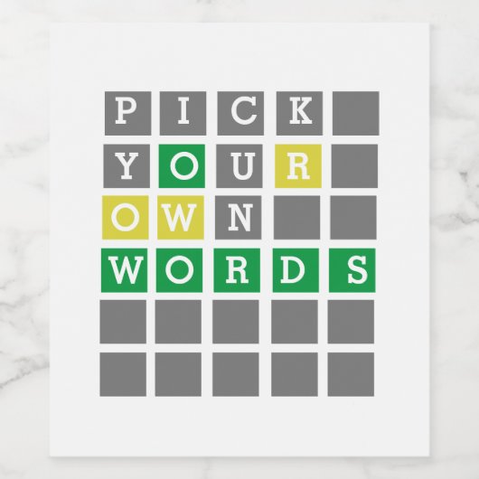 Benutzerdefiniertes Wort Weinetikett (Einzelnes Label)