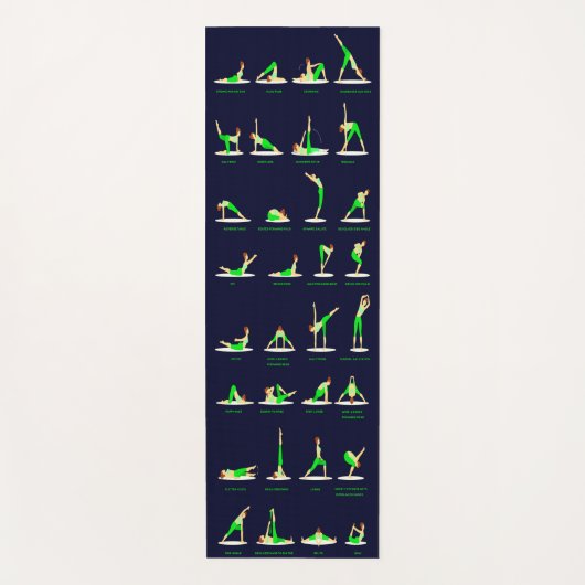 Benutzerdefiniertes Yoga passt zu gedruckten Posen Yogamatte (Vorderseite)