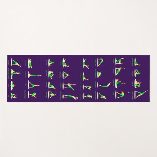 Benutzerdefiniertes Yoga passt zu gedruckten Posen Yogamatte (Vorderseite (Horizontal))