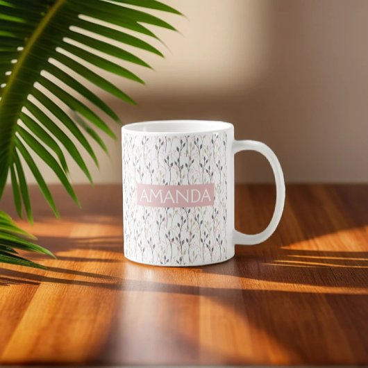 Benutzerdefiniertes zartes Wildblume-Design in wei Kaffeetasse