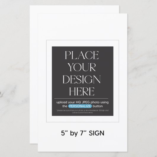 Benutzerdefiniertes Zeichen - 5.5x8.5 in geeignet (Vorne/Hinten)