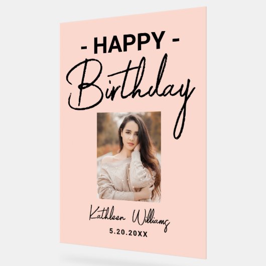 Benutzerdefiniertes Zeichen für ihren Geburtstag, Acrylschild (Winkel)