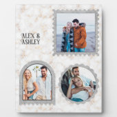 Benutzerdefiniertes Zeichen mit drei Fotos Moderne Fotoplatte (Vorderseite)