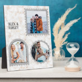 Benutzerdefiniertes Zeichen mit drei Fotos Moderne Fotoplatte (Seite)