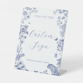 Benutzerdefiniertes Zeichnen eines blauen Brautpar Sockelschild