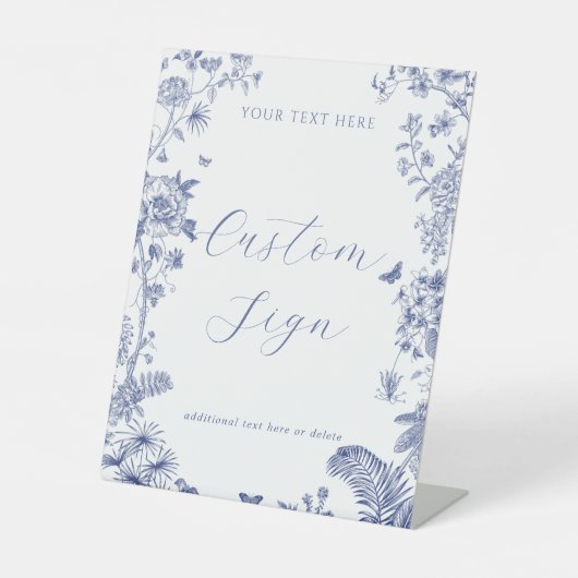 Benutzerdefiniertes Zeichnen eines blauen Brautpar Sockelschild (Vorderseite)