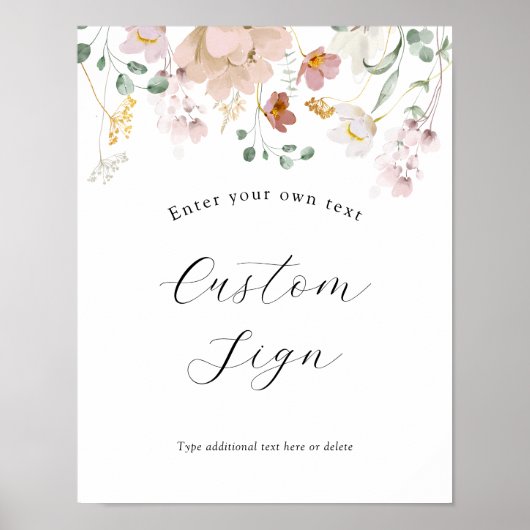 Benutzerdefiniertes Zeichnen von rosa blühenden Bl Poster (Vorne)