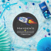 Benutzerdefiniertes Zeitalter für den Space Rocket Pappteller (Party)